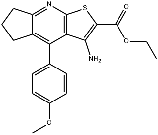 ethyl 3-amino-4-(4-methoxyphenyl)-6,7-dihydro-5H-cyclopenta[b]thieno[3,2-e]pyridine-2-carboxylate Structure
