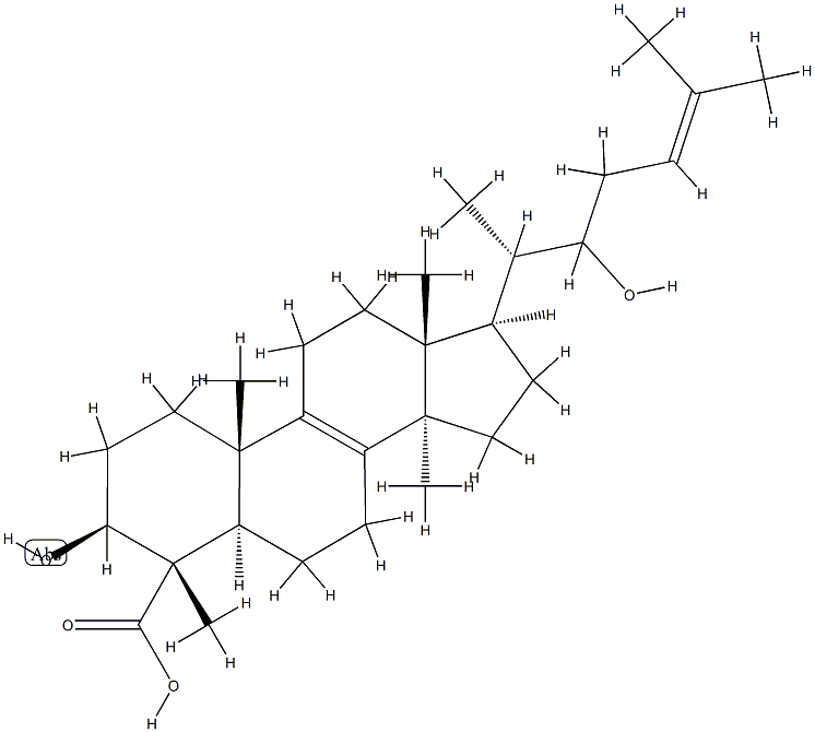 (20S)-3β,22-Dihydroxy-5α-lanosta-8,24-dien-28-oic acid 구조식 이미지