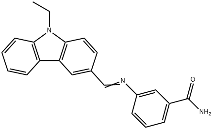 3-{[(E)-(9-ethyl-9H-carbazol-3-yl)methylidene]amino}benzamide Structure