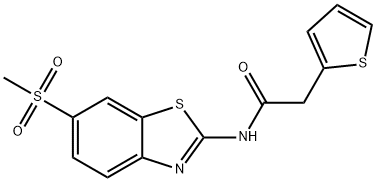 N-[6-(methylsulfonyl)-1,3-benzothiazol-2-yl]-2-(2-thienyl)acetamide 구조식 이미지