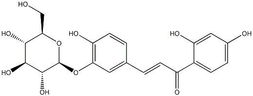 (E)-3-(β-D-글루코피라노실)옥시-2',4,4'-트리히드록시칼콘 구조식 이미지