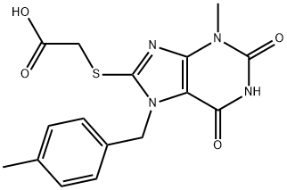 {[3-methyl-7-(4-methylbenzyl)-2,6-dioxo-2,3,6,7-tetrahydro-1H-purin-8-yl]sulfanyl}acetic acid 구조식 이미지