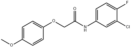 N-(3-chloro-4-fluorophenyl)-2-(4-methoxyphenoxy)acetamide 구조식 이미지