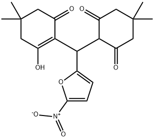 2-[(2-hydroxy-4,4-dimethyl-6-oxo-1-cyclohexen-1-yl)(5-nitro-2-furyl)methyl]-5,5-dimethyl-1,3-cyclohexanedione 구조식 이미지