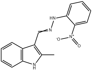 2-methyl-3-[2-(2-nitrophenyl)carbonohydrazonoyl]-1H-indole Structure