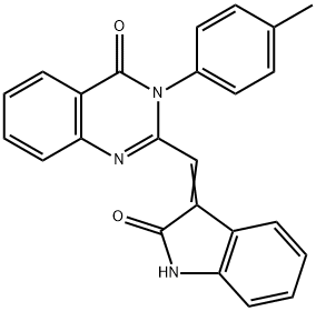 3-(4-methylphenyl)-2-[(2-oxo-1,2-dihydro-3H-indol-3-ylidene)methyl]-4(3H)-quinazolinone Structure