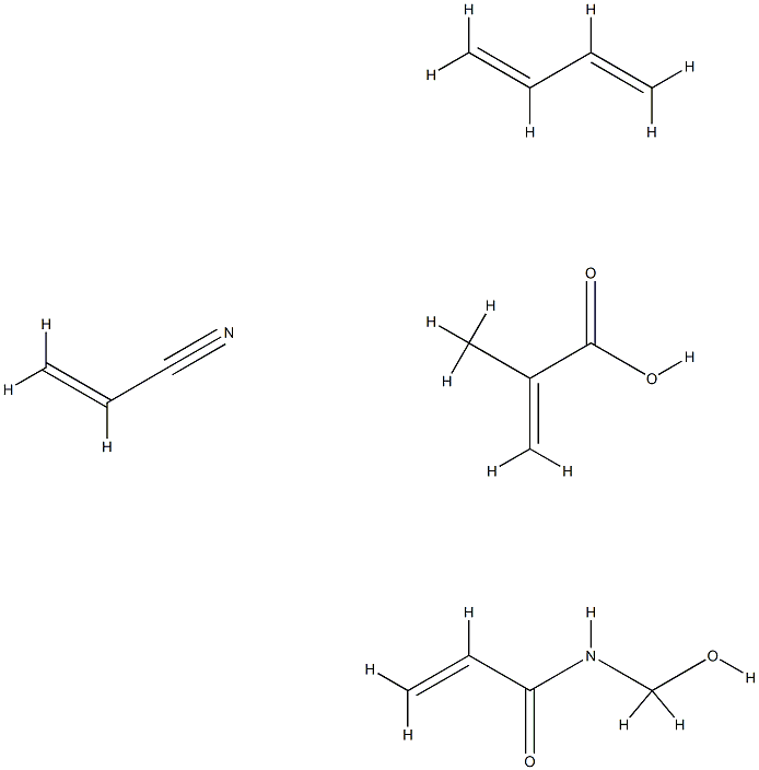 2-프로펜산,2-메틸-,1,3-부타디엔중합체,N-(히드록시메틸)-2-프로펜아미드및2-프로펜니트릴 구조식 이미지