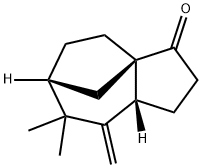 7,7-Dimethyl-8-methylene-1,2,4,5,6,7,8,8aα-octahydro-3H-3aα,6α-methanoazulene-3-one 구조식 이미지