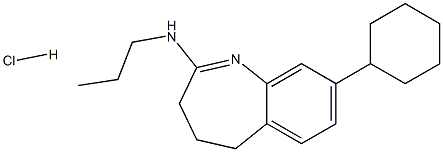 10-cyclohexyl-N-propyl-2-azabicyclo[5.4.0]undeca-2,8,10,12-tetraen-3-a mine hydrochloride 구조식 이미지
