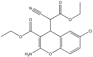 2-AMino-6-chloro-α-cyano-3-(ethoxycarbonyl)-4H-1-benzopyran-4-acetic Acid Ethyl Ester Structure