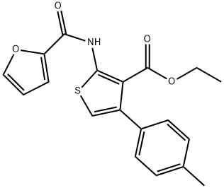 ethyl 2-(furan-2-carboxamido)-4-(p-tolyl)thiophene-3-carboxylate 구조식 이미지