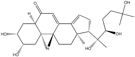 (22R)-2β,3β,20,22,25-Pentahydroxy-5β-cholesta-7,14-dien-6-one Structure