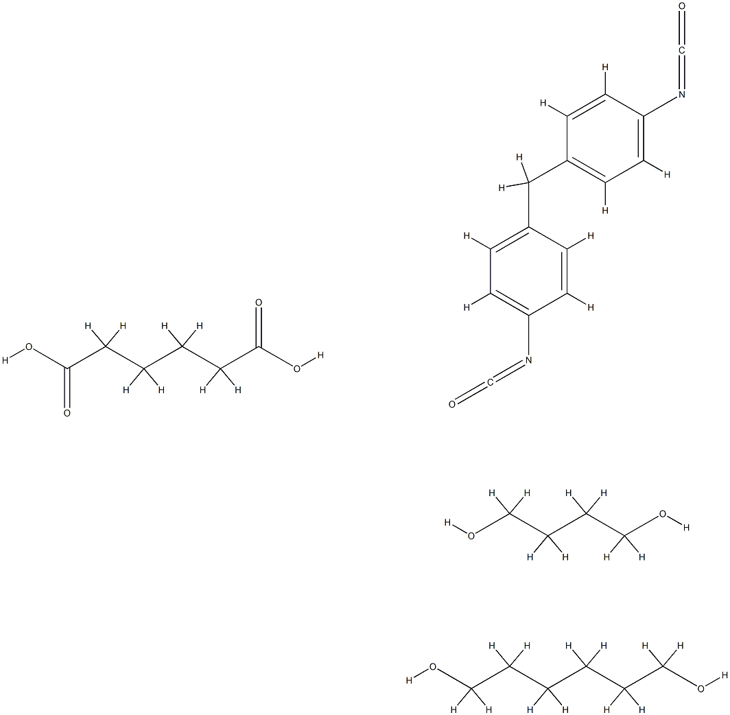 Hexanedioic acid, polymer with 1,4-butanediol, 1,6-hexanediol and 1,1-methylenebis4-isocyanatobenzene Structure