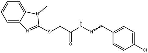 (E)-N-(4-chlorobenzylidene)-2-((1-methyl-1H-benzo[d]imidazol-2-yl)thio)acetohydrazide Structure