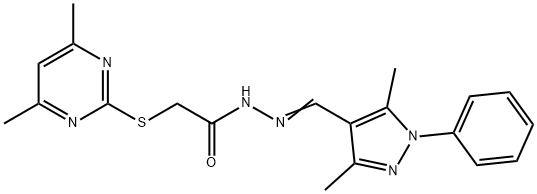 (E)-N-((3,5-dimethyl-1-phenyl-1H-pyrazol-4-yl)methylene)-2-((4,6-dimethylpyrimidin-2-yl)thio)acetohydrazide Structure