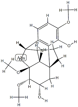 8β,10β-Epoxy-3,7β,8-trimethoxyhasubanan-4,6β-diol 구조식 이미지