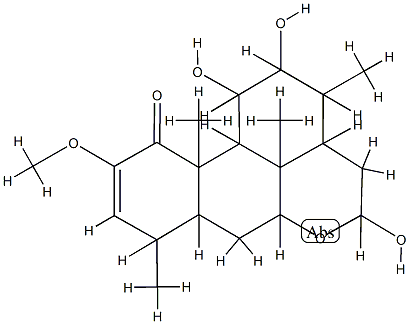 11α,12β,16-Trihydroxy-2-methoxypicras-2-en-1-one 구조식 이미지