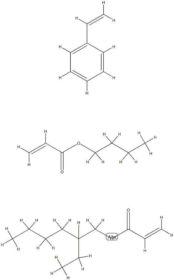 2-Propenoic acid, butyl ester, polymer with ethenylbenzene and 2-ethylhexyl 2-propenoate Structure