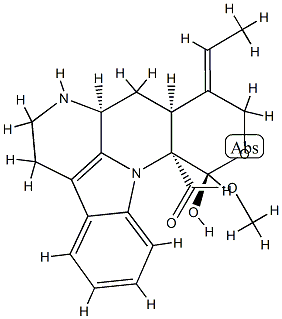 (7aS,9E)-9-Ethylidene-5,6,7,7aα,8,8aα,9,10-octahydro-12β-hydroxyindolo[3,2,1-ij]pyrano[3,4-b][1,5]naphthyridine-12aα(12H)-carboxylic acid methyl ester 구조식 이미지
