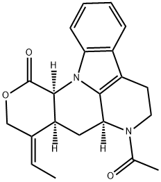 (7aS,9E)-9-Ethylidene-5,6,7,7aα,8,8aα,9,10-octahydro-7-acetylindolo[3,2,1-ij]pyrano[3,4-b][1,5]naphthyridin-12(12aαH)-one 구조식 이미지
