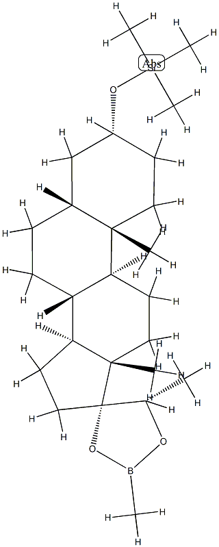 (20S)-3α-트리메틸실릴옥시-17,20-[(메틸보란디일)비스옥시]-5β-프레그난 구조식 이미지