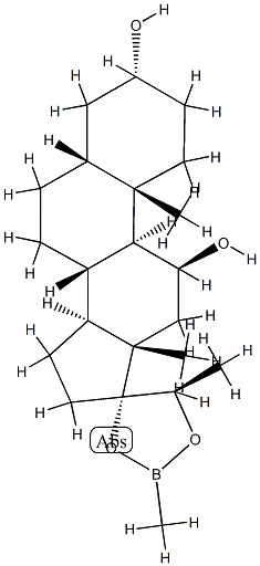 (20R)-3α,11β-Dihydroxy-17,20-[(methylboranediyl)bisoxy]-5β-pregnane 구조식 이미지