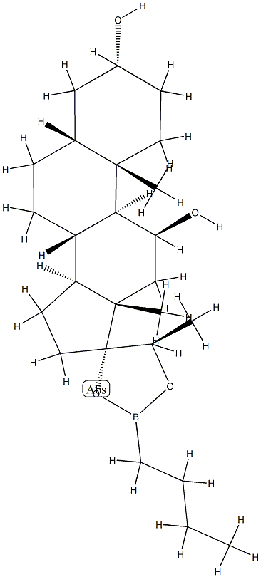 (20R)-17,20-[(Butylboranediyl)bis(oxy)]-5β-pregnane-3α,11β-diol Structure