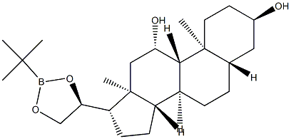 (20S)-20,21-[(tert-Butylboranediyl)bis(oxy)]-5α-pregnane-3α,11β-diol 구조식 이미지