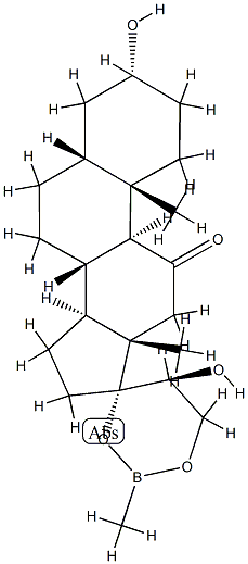 (20S)-3α,20-Dihydroxy-17,21-[(methylboranediyl)bisoxy]-5β-pregnan-11-one 구조식 이미지