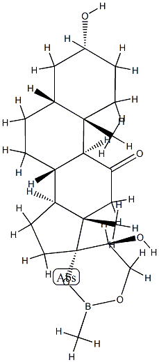 (20S)-3α,20-Dihydroxy-17,21-[(methylboranediyl)bisoxy]-5β-pregnan-11-one Structure