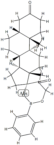17,21-[(페닐보란디일)비스옥시]-5β-프레그난-3,20-디온 구조식 이미지