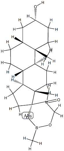 3α-하이드록시-17,21-[(메틸보란디일)비스옥시]-5β-프레그난-20-온 구조식 이미지