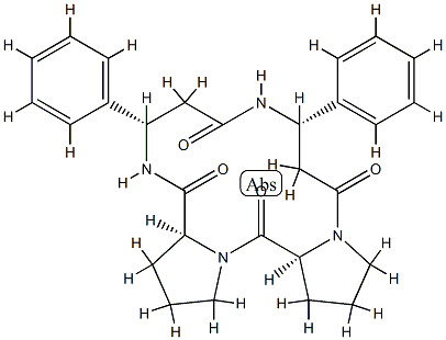 (3S)-3-Phenylcyclo[βAla-L-Pro-L-Pro-[(S)-3-phenyl-βAla-]] Structure