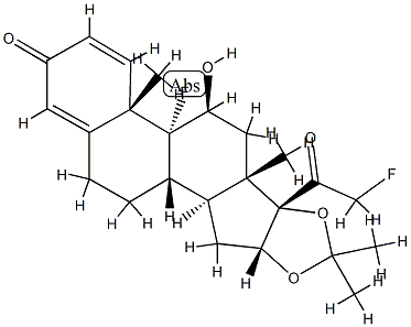 9,21-Difluoro-11β-hydroxy-16α,17-[(1-methylethylidene)bisoxy]pregna-1,4-diene-3,20-dione Structure
