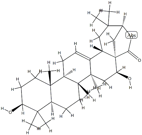 3β,16β,21β-Trihydroxyolean-12-en-28-oic acid γ-lactone 구조식 이미지