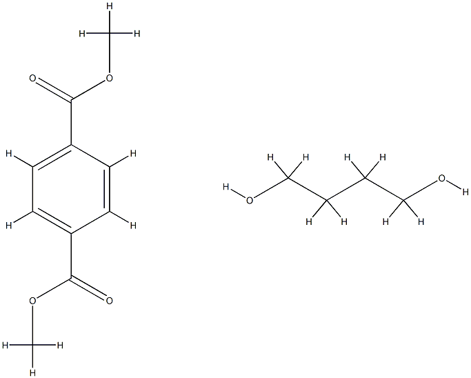 1,4-벤젠디카복실산, 디메틸 에스테르, 1,4 부탄디올과의 중합체 구조식 이미지