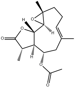 (1aR,4E,7S,7aR,8S,10aS,10bR)-7-Acetoxy-2,3,6,7,7a,8,10a,10b-octahydro-1a,5,8-trimethyloxireno[9,10]cyclodeca[1,2-b]furan-9(1aH)-one Structure