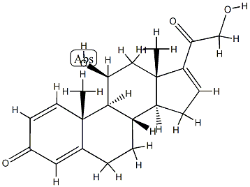 112,21-dihydroxypregna-1,4,16-triene-3,20-dione 구조식 이미지