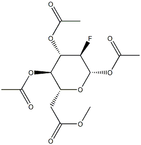 2-Fluoro-2-deoxy-β-D-glucopyranose tetraacetate Structure