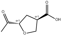 3-Furancarboxylic acid, 5-acetyltetrahydro-, (3R,5S)-rel- (9CI) Structure