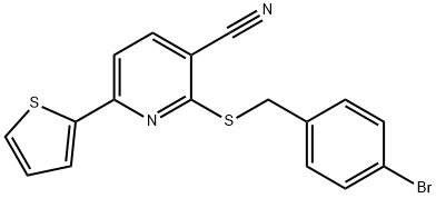 2-[(4-bromobenzyl)sulfanyl]-6-(2-thienyl)nicotinonitrile Structure