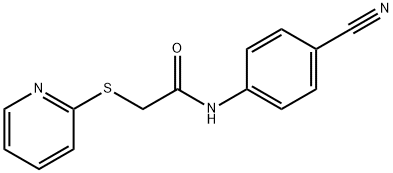 N-(4-cyanophenyl)-2-(pyridin-2-ylsulfanyl)acetamide 구조식 이미지