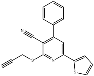 4-phenyl-2-(2-propynylsulfanyl)-6-(2-thienyl)nicotinonitrile 구조식 이미지