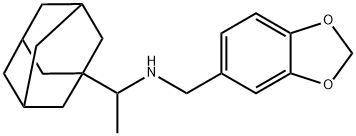 1-(1-adamantyl)-N-(1,3-benzodioxol-5-ylmethyl)ethanamine 구조식 이미지