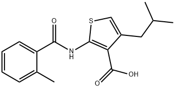 4-isobutyl-2-[(2-methylbenzoyl)amino]-3-thiophenecarboxylic acid Structure