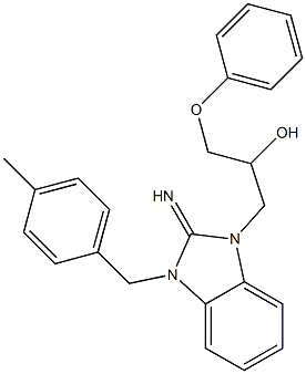 1-[2-imino-3-(4-methylbenzyl)-2,3-dihydro-1H-benzimidazol-1-yl]-3-phenoxy-2-propanol 구조식 이미지
