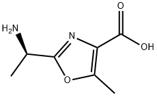 4-Oxazolecarboxylicacid,2-[(1R)-1-aminoethyl]-5-methyl-(9CI) Structure