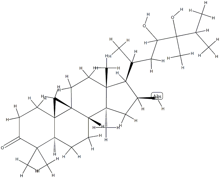 (20ξ)-16β,23,24-Trihydroxy-24-methyl-9β,19-cyclo-5α-lanostan-3-one 구조식 이미지