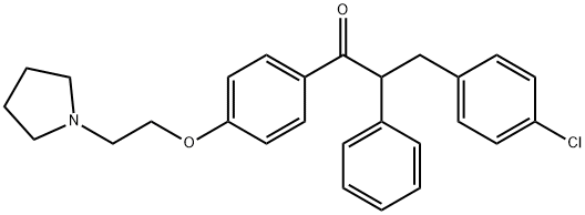 β-(p-클로로페닐)-α-페닐-4'-[2-(1-피롤리디닐)에톡시]프로피오페논 구조식 이미지