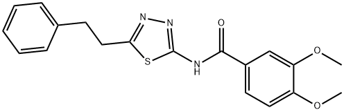 3,4-dimethoxy-N-[5-(2-phenylethyl)-1,3,4-thiadiazol-2-yl]benzamide Structure